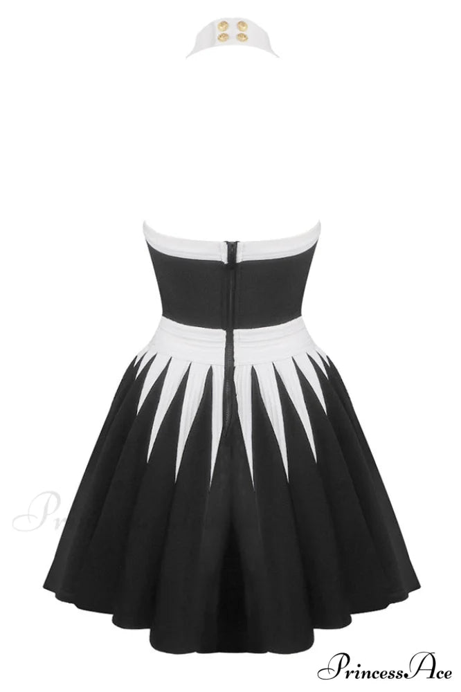 Backless Knit Dress Charming With Rose Detail
