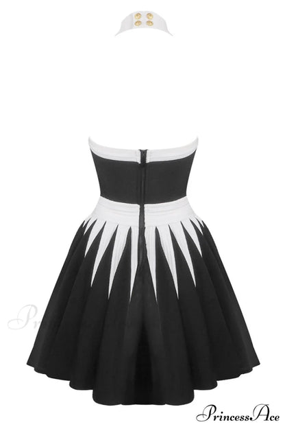 Backless Knit Dress Charming With Rose Detail