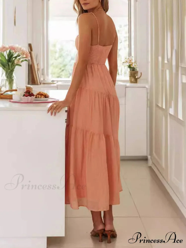 Backless Lace-Up Sleeveless Charming Patchwork Slip Dress