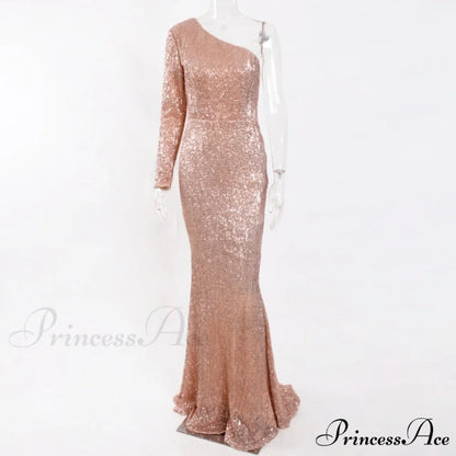 Backless Luxury Stretchy Mermaid Dress Gold / XS