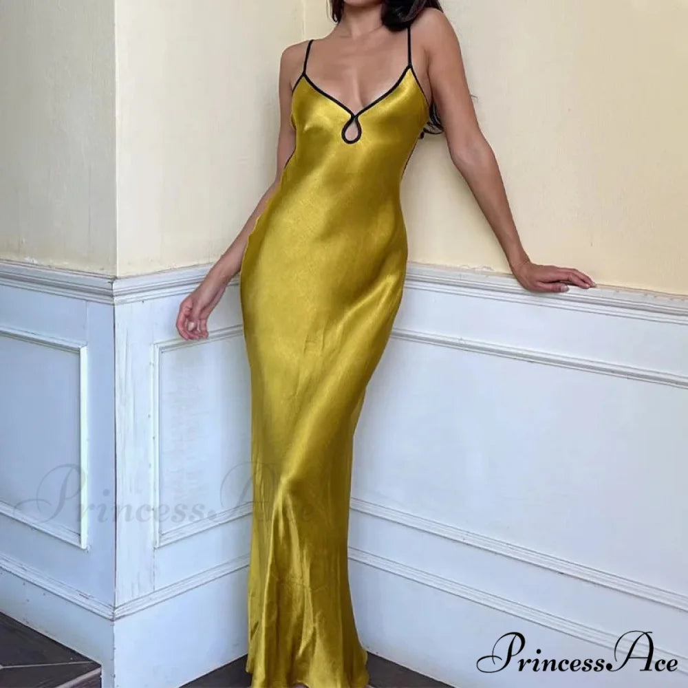 Backless Maxi For Women 2024 Summer Sexy Lace Up Patchwork Beach OutFit Prom Long Cocktail Cut Out Dress