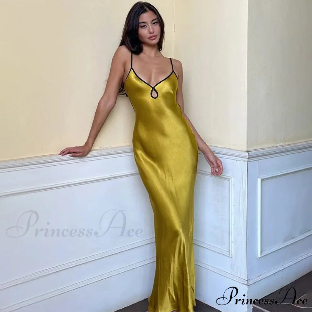 Backless Maxi For Women 2024 Summer Sexy Lace Up Patchwork Beach OutFit Prom Long Cocktail Cut Out Dress