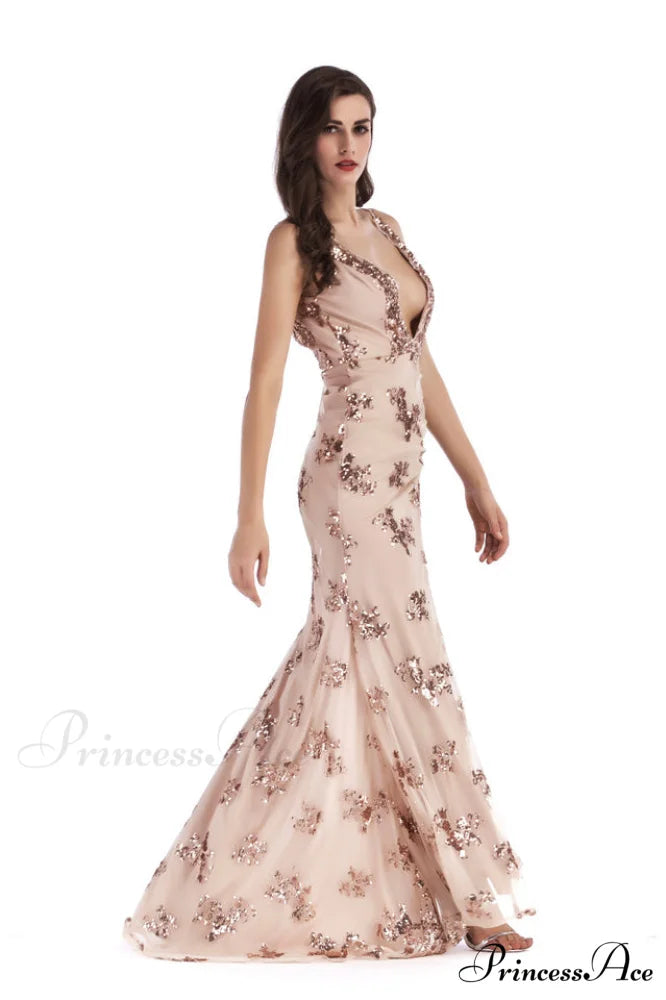 Backless Maxi Stylish Sequin Dress