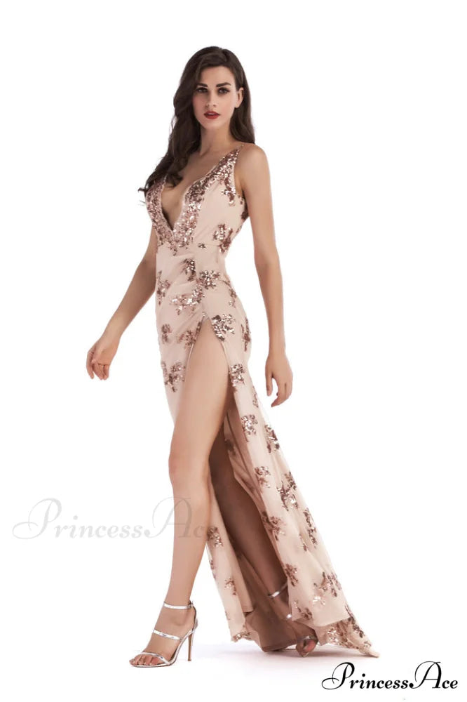 Backless Maxi Stylish Sequin Dress
