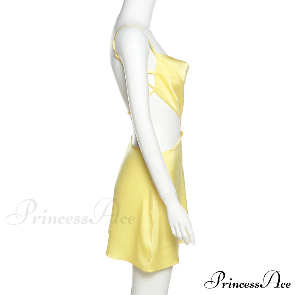 Backless Satin Stylish Mini Dress