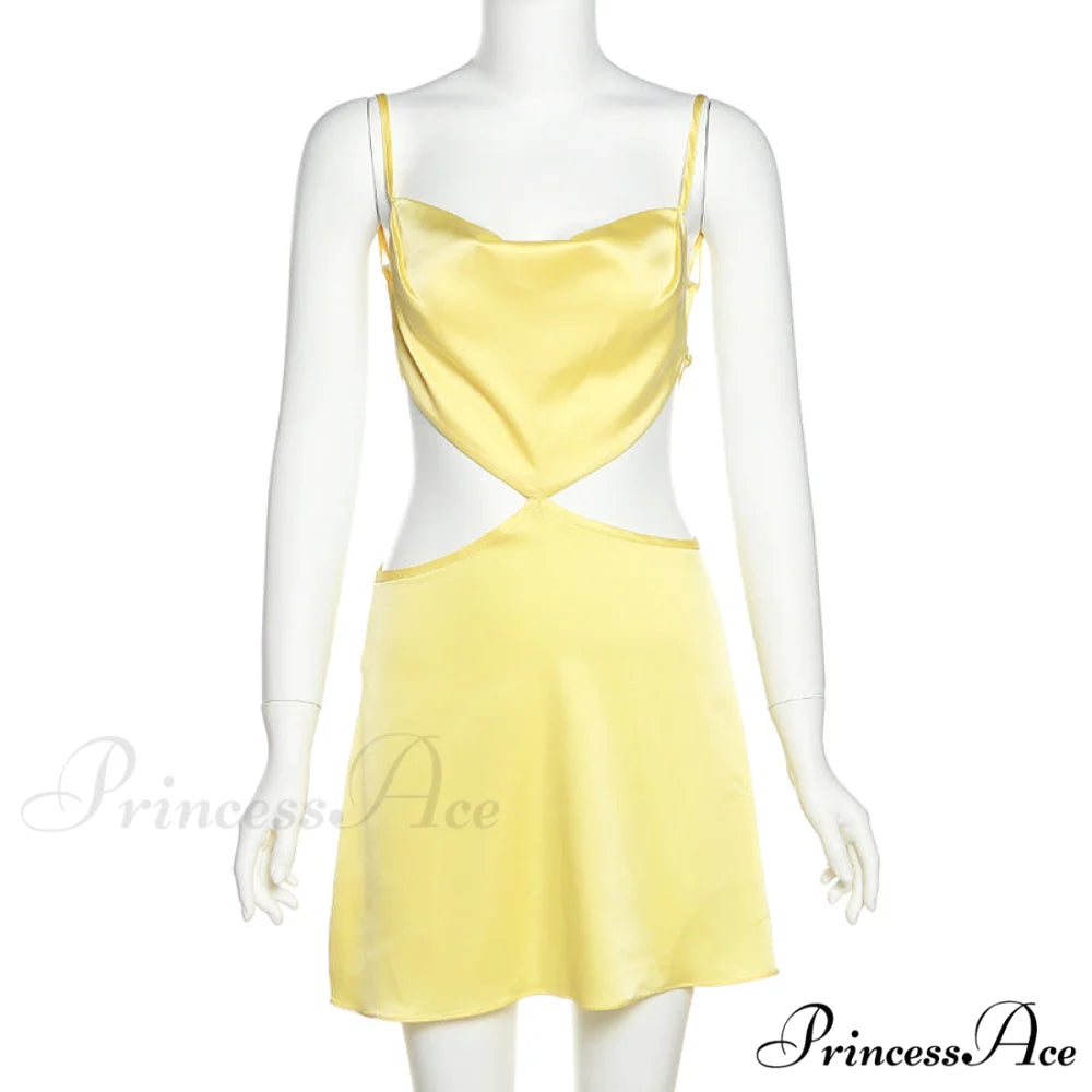 Backless Satin Stylish Mini Dress