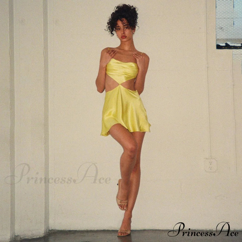 Backless Satin Stylish Mini Dress