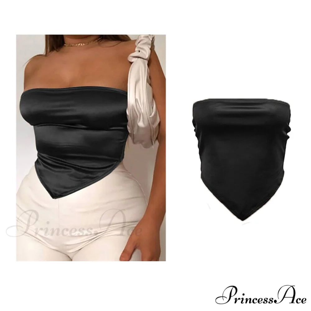 Backless Sleeveless Spaghetti Strap Halter Camis nz7006-black / S