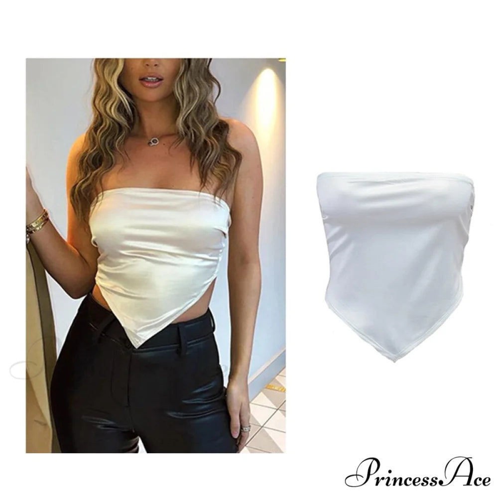 Backless Sleeveless Spaghetti Strap Halter Camis nz7006-white / S