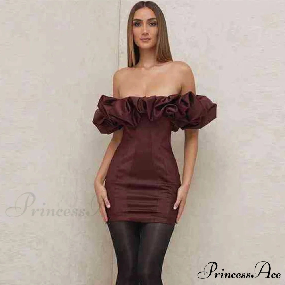 Backless Strapless Bodycon Short Sexy Party Dress Claret / S