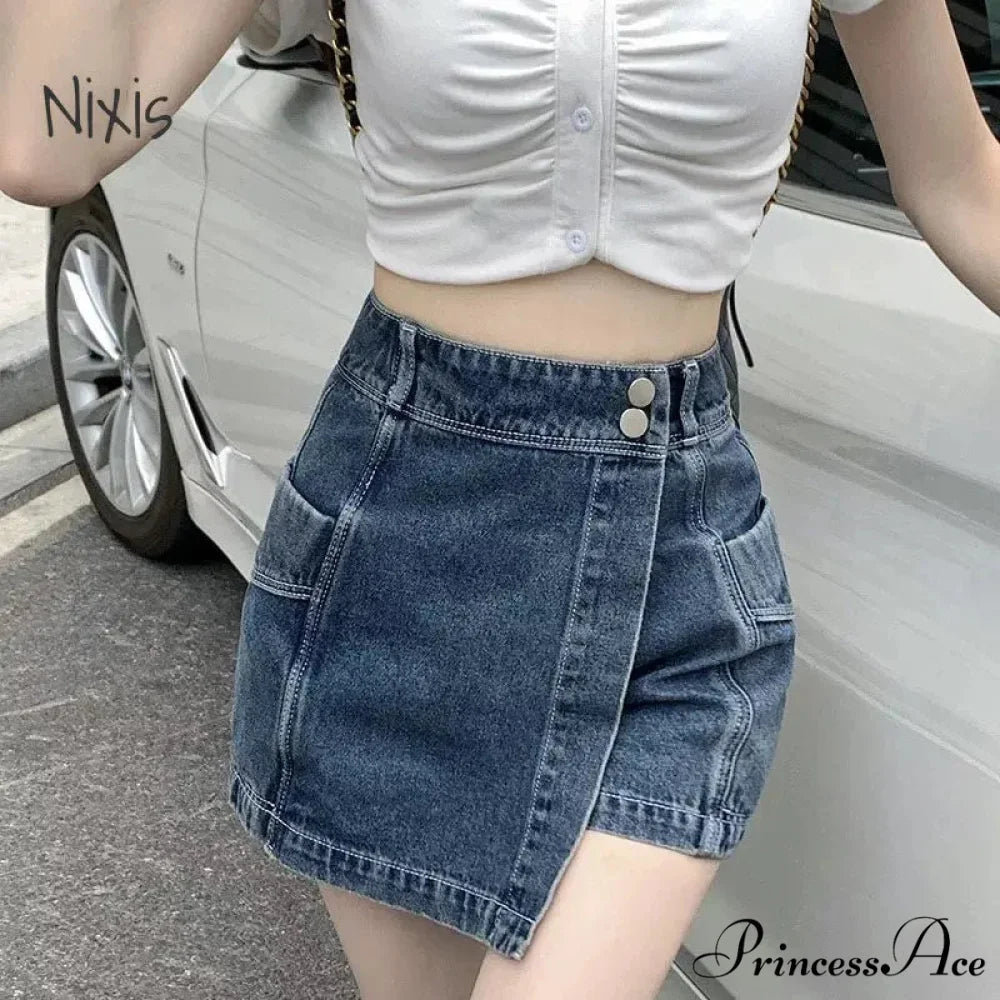 Baggy Denim Trousers Fashion Skirt skirts-250223