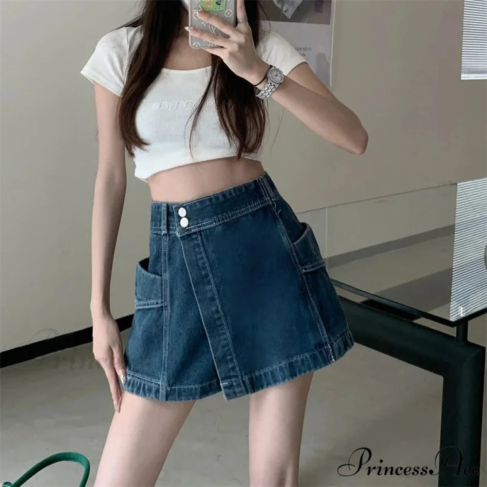 Baggy Denim Trousers Fashion Skirt skirts-250223