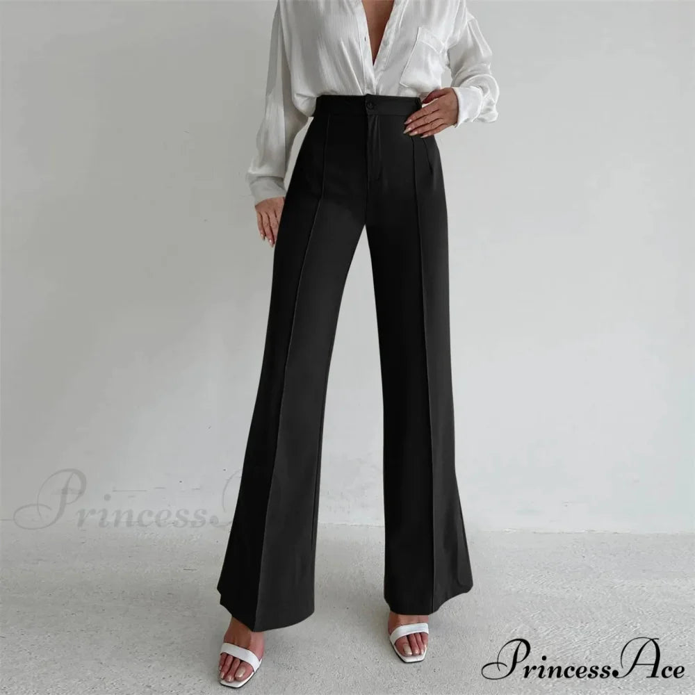 Baggy Divided Direct Informal Trousers Black / S pants-241228