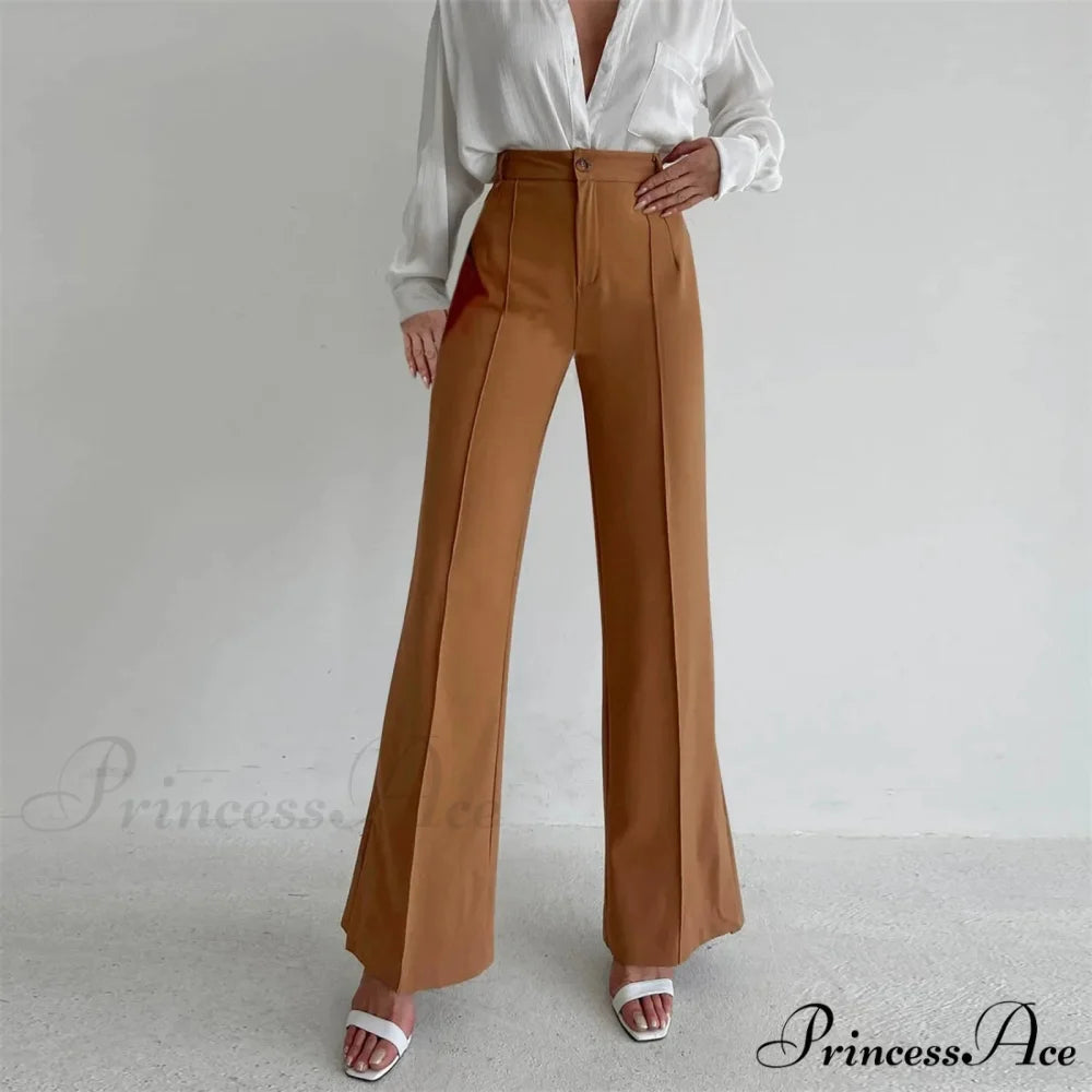 Baggy Divided Direct Informal Trousers Brown / S pants-241228