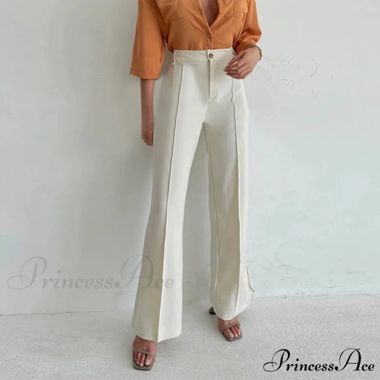 Baggy Divided Direct Informal Trousers White / S pants-241228