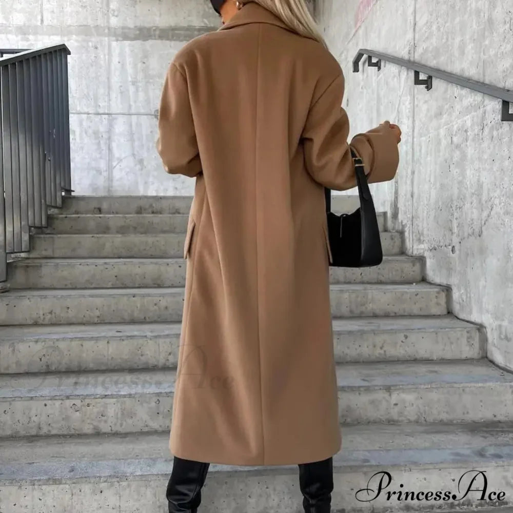 Baggy Dual-Breasted Windproof Overcoat Khaki / S overcoats-241228