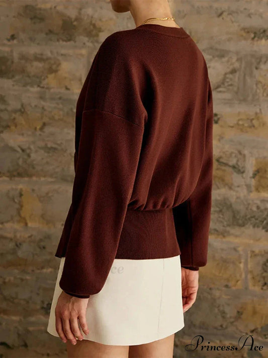 Baggy Hollow Out V-Neck Knit Cardigan cardigans-241228