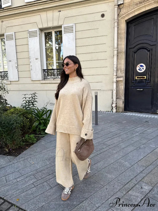 Baggy Knitted Round-neck Sweater for Women swraters-241228