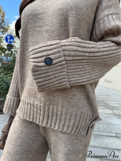 Baggy Knitted Round-neck Sweater for Women swraters-241228