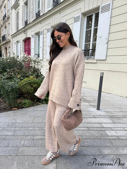 Baggy Knitted Round-neck Sweater for Women swraters-241228