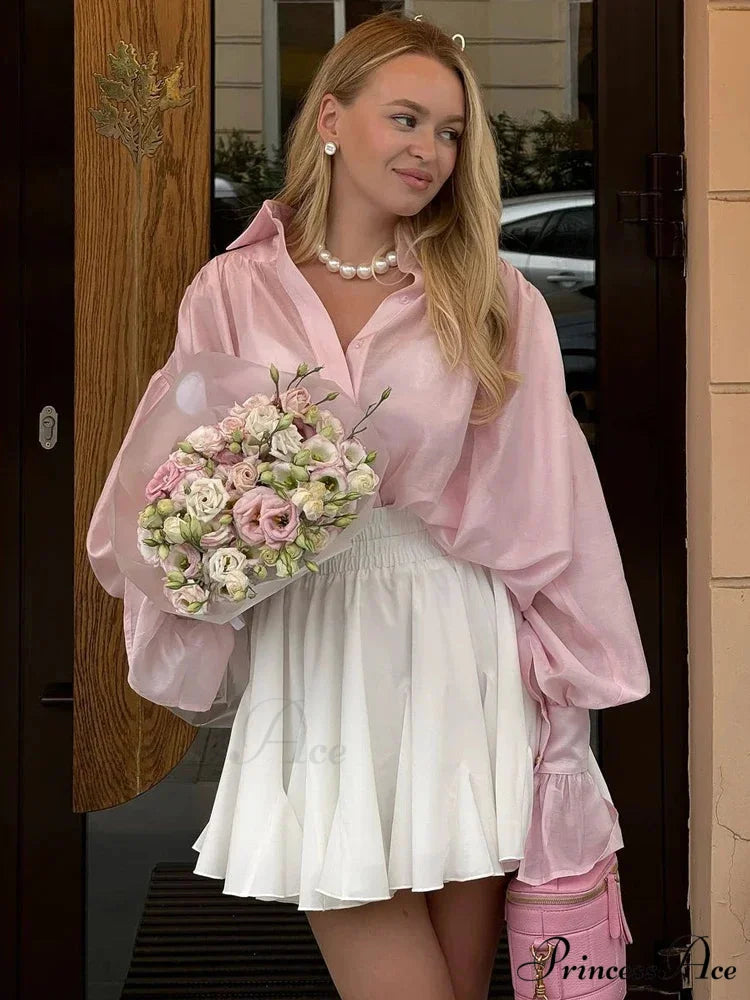 Baggy Lapel Transparent Patchwork Blouse blouse-250223