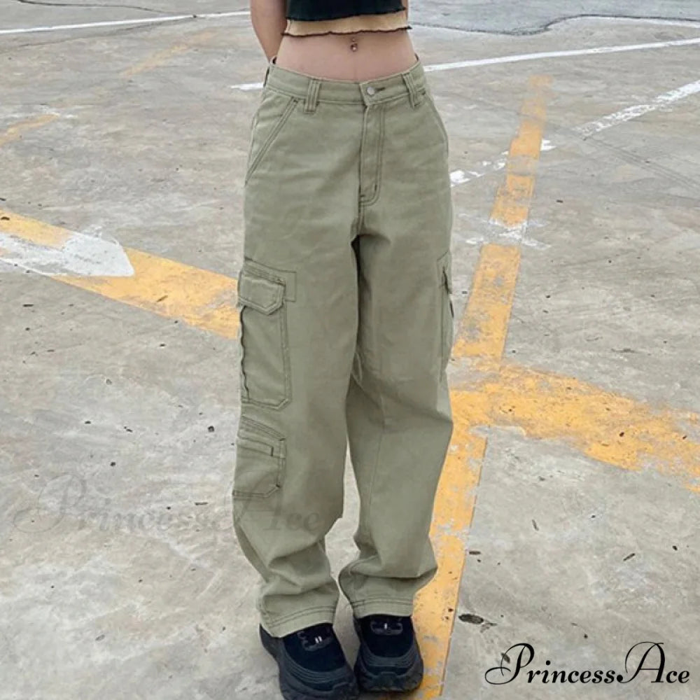 Baggy Y2K Cargo Pants light green / S