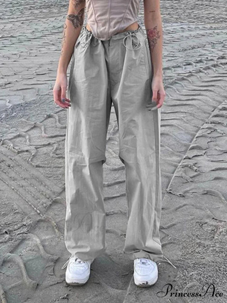 Baggy Y2K Cargo Pants light grey / S