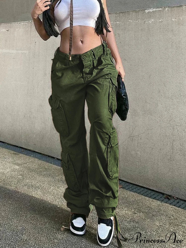 Baggy Y2K Cargo Pants navy green / S