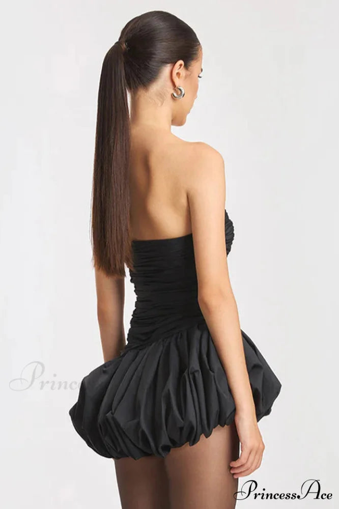 Balloon Draped Stylish Mini Dress