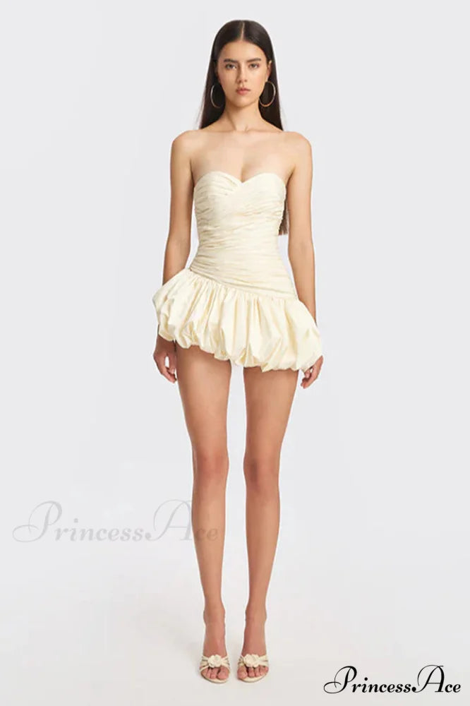 Balloon Draped Stylish Mini Dress