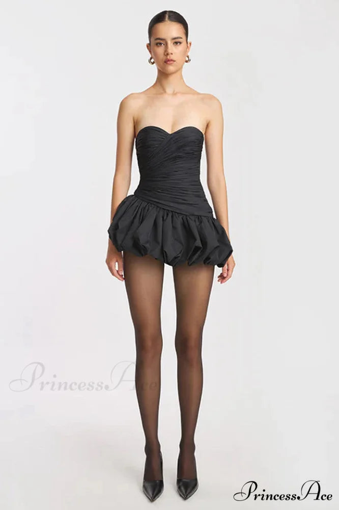 Balloon Draped Stylish Mini Dress