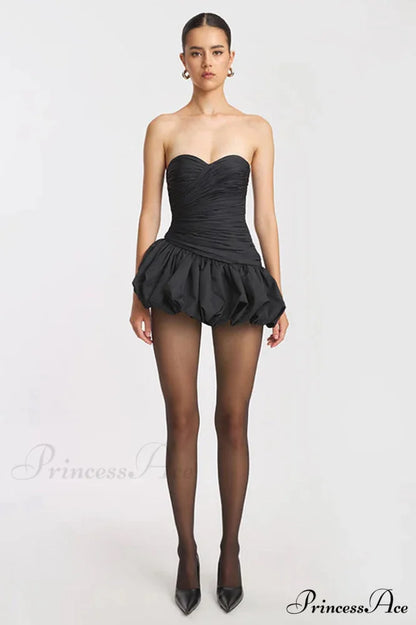 Balloon Draped Stylish Mini Dress