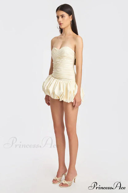 Balloon Draped Stylish Mini Dress