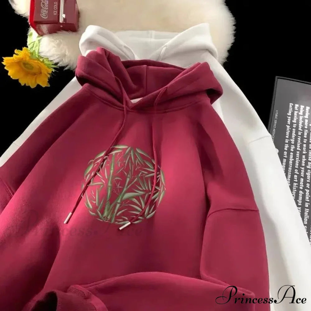 Bamboo Design Casual Y2K Hoodie hoodies-241228