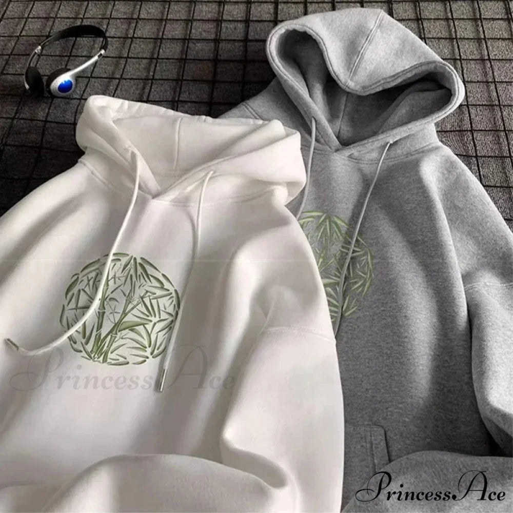 Bamboo Design Casual Y2K Hoodie hoodies-241228