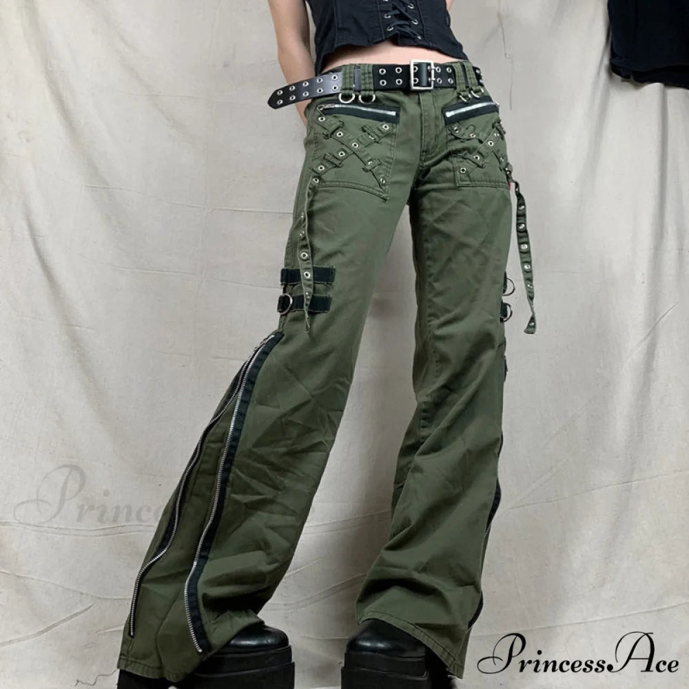 Bandage Low Waist Cargo Pants