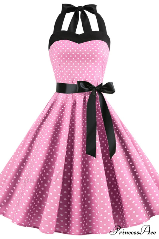 Barbie Movie Margot Charming Pink Plaid Check Dress S / 1#