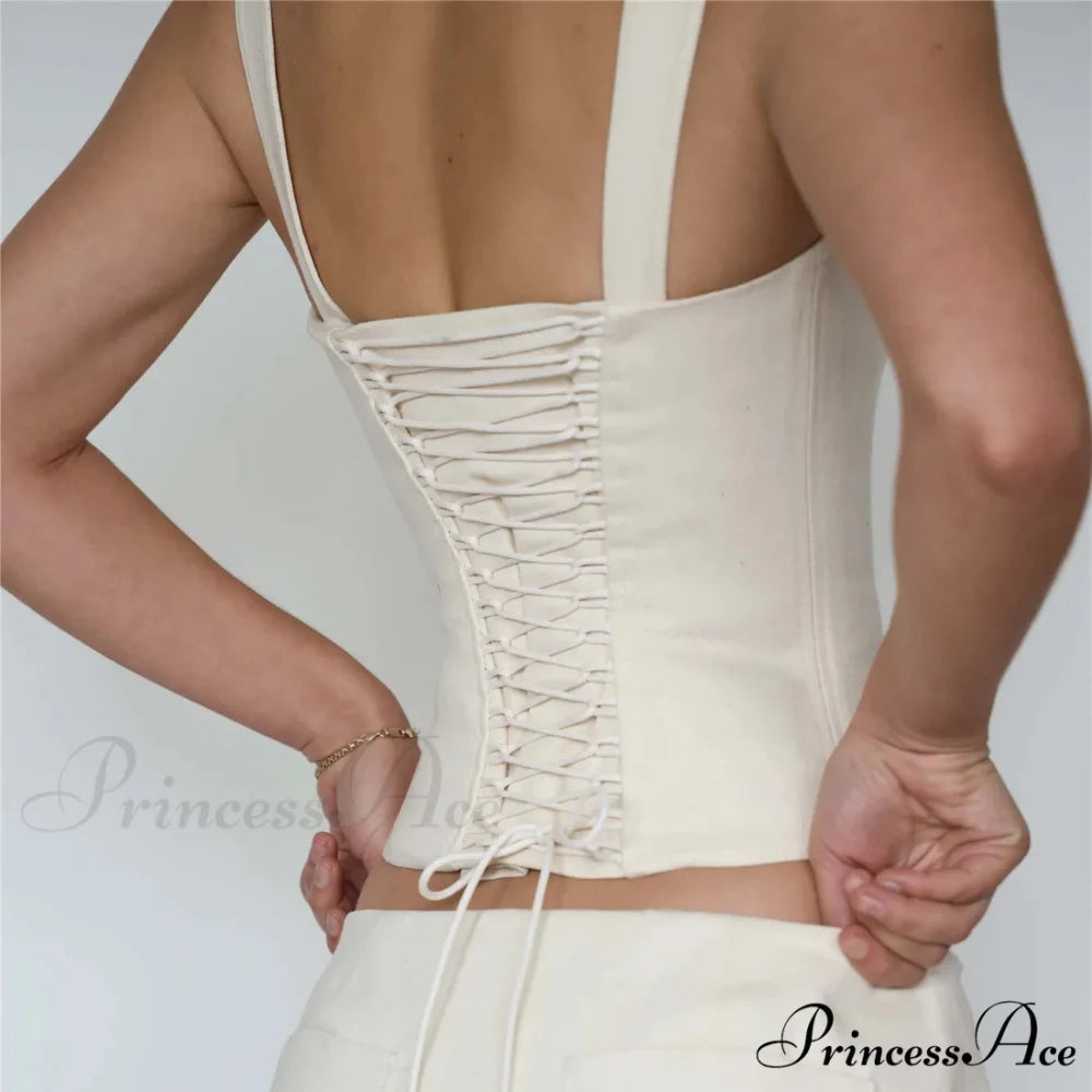 Bare-Shoulder Deep V Crop Top croptop-250223