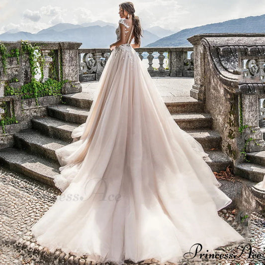 Bare-Shoulder Simple Wedding Gown weddingdress-250223