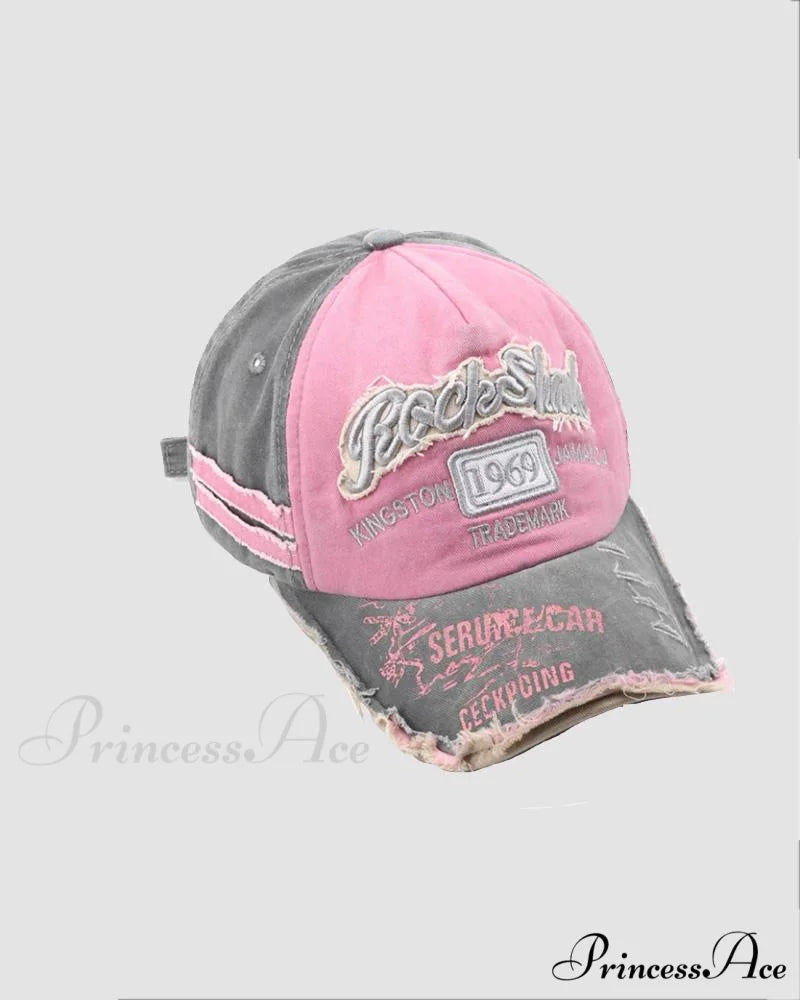 Baseball Vintage Denim Embroidered Distressed Hat 1969