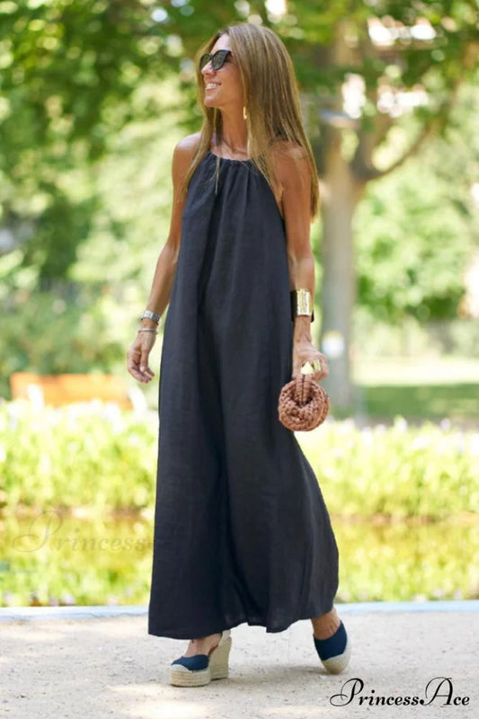 Basic Casual Stylish Outdoor Halter Dress