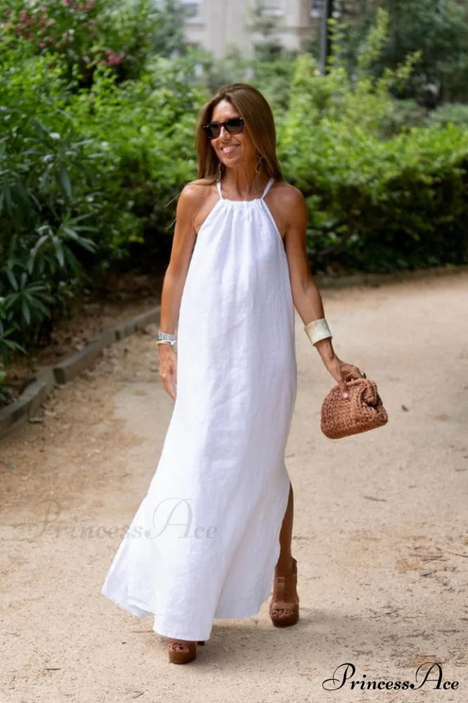 Basic Casual Stylish Outdoor Halter Dress