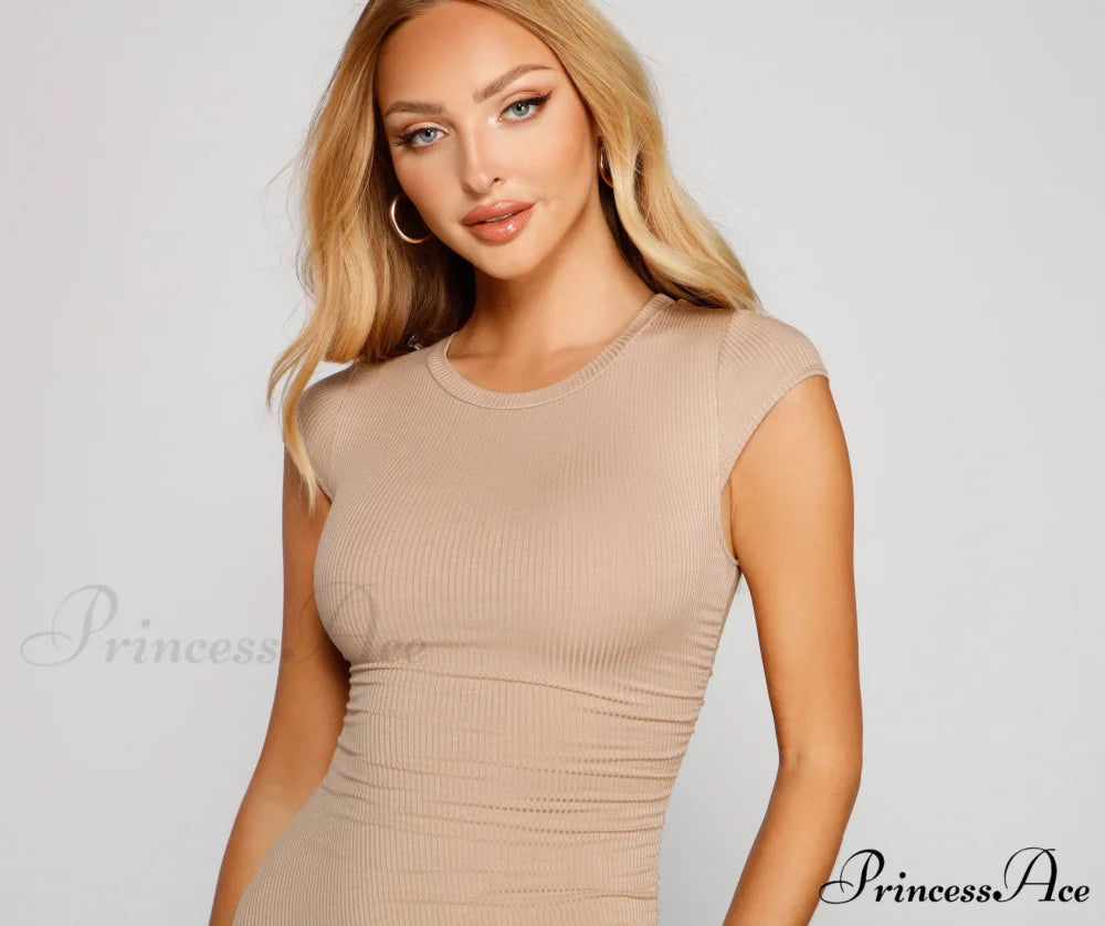 Basic Chic Stylish Ribbed Knit Dress