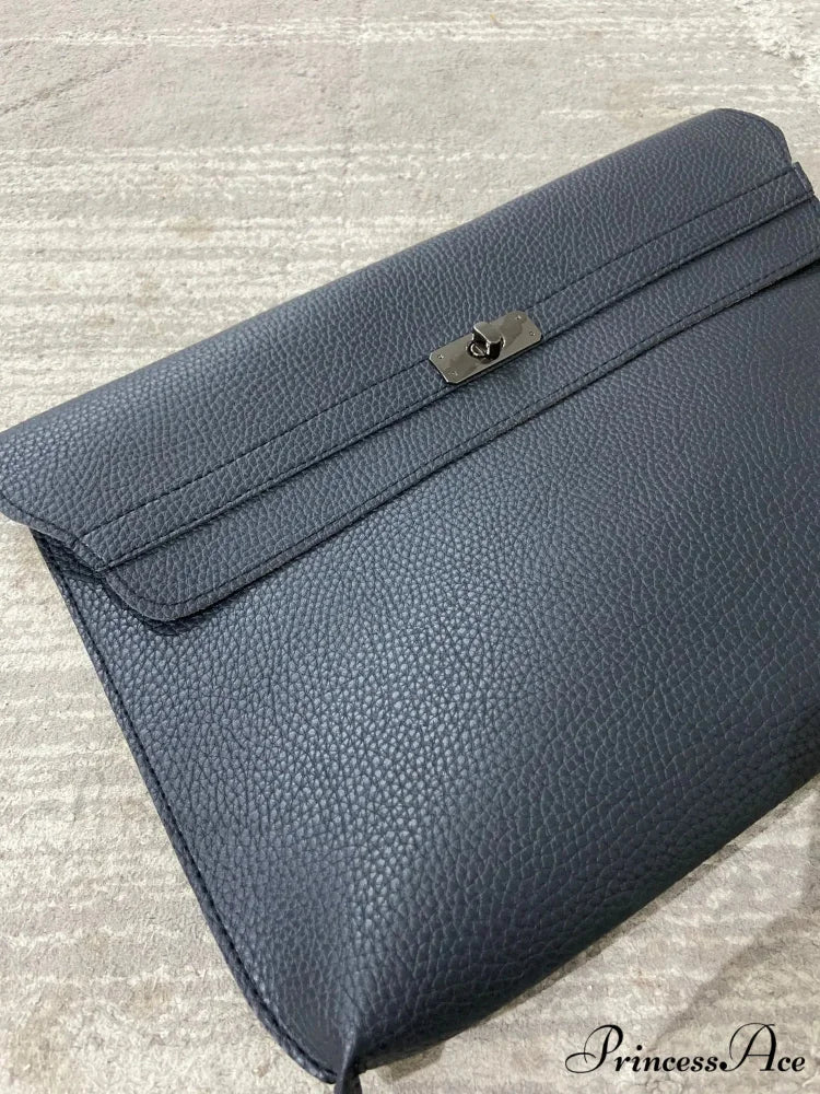 Basic Crimson Faux Leather Envelope Clutch Bag for Women 330X30X230mm / Black clutchbag-250126