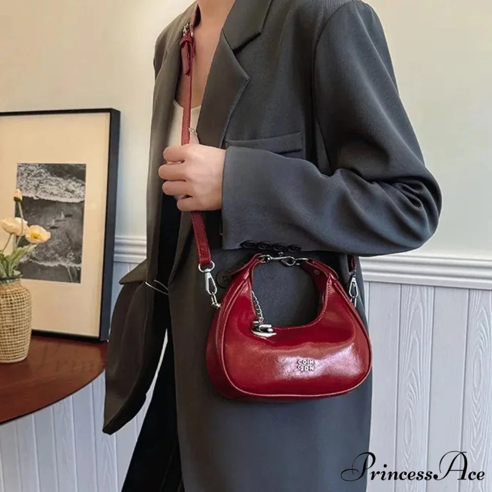 Basic Flexible Monochromatic Shoulder Messenger Handbag handbag-250126