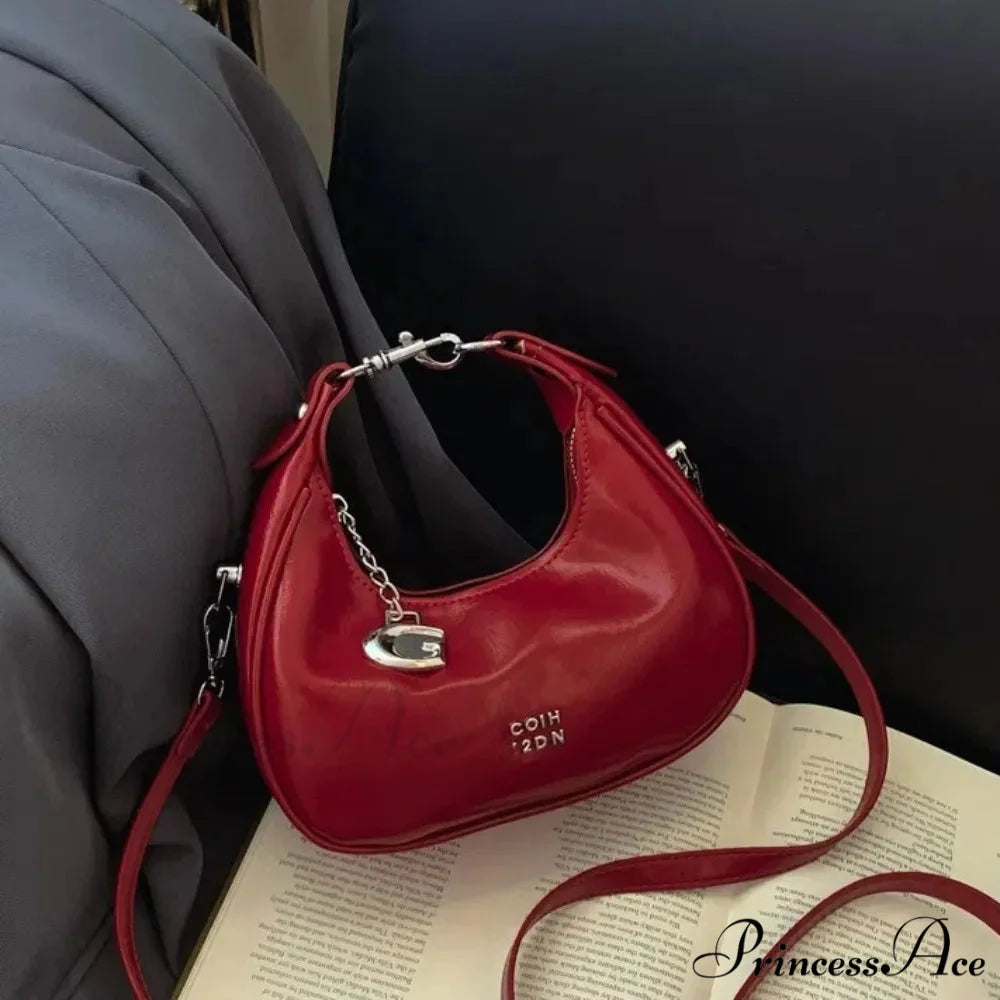 Basic Flexible Monochromatic Shoulder Messenger Handbag handbag-250126