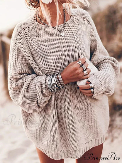 Basic Knit Stretchy Cold-Weather Jumper khaki / S swraters-241228
