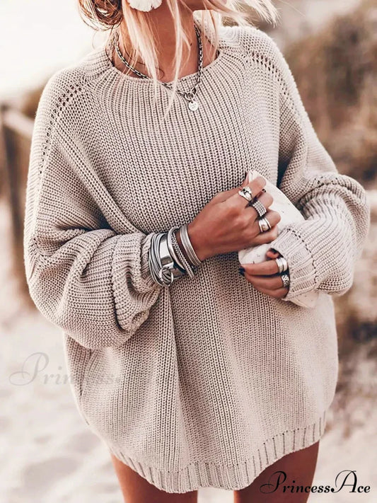 Basic Knit Stretchy Cold-Weather Jumper khaki / S swraters-241228