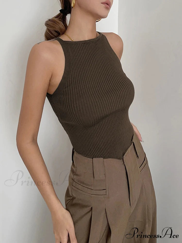 Basic Ribbed Graceful Sweater Vest