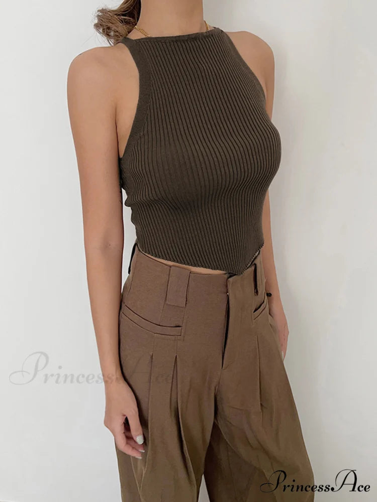 Basic Ribbed Graceful Sweater Vest